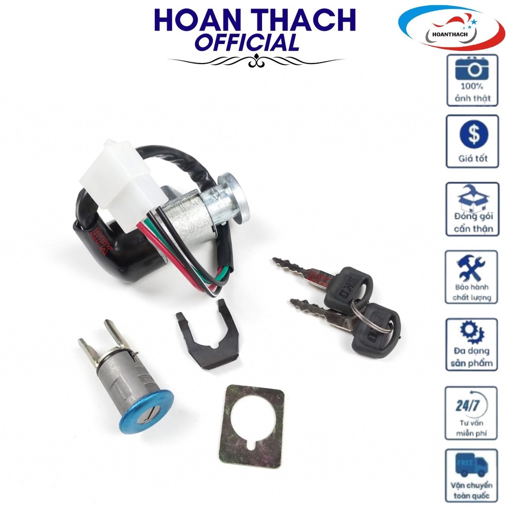 Bộ khóa điện cho xe máy dream chìa dẹp, HOANTHACH SP005286