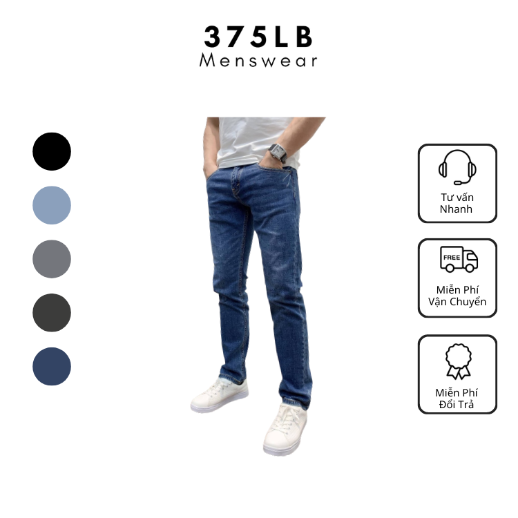 Quần Jean Nam 375Lbstore Cao Cấp Co Dãn 4 chiều Form SlimFit Hàn Quốc trẻ trung, thời trang