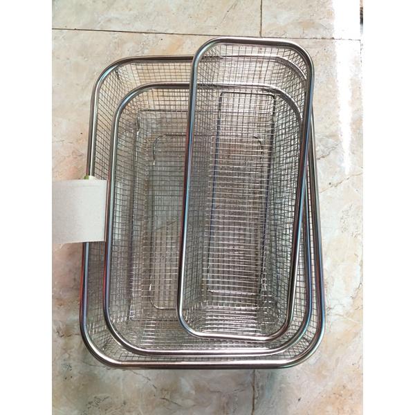 Rổ lưới inox đựng đồ chiên xào nhỏ trung đại rổ inox rổ rau rổ ráo dầu