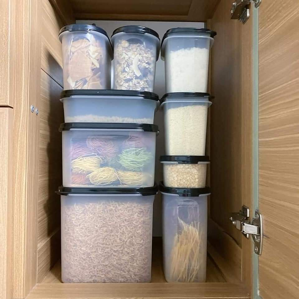 Bộ Hộp bảo quản thực phẩm Kệ Bếp Tupperware Modular Mate Super Kitchen 9 Hộp