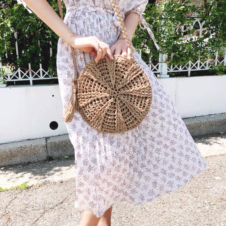 Túi cói tròn xinh ơi là xinhhhh đi biển, đi chơi nè