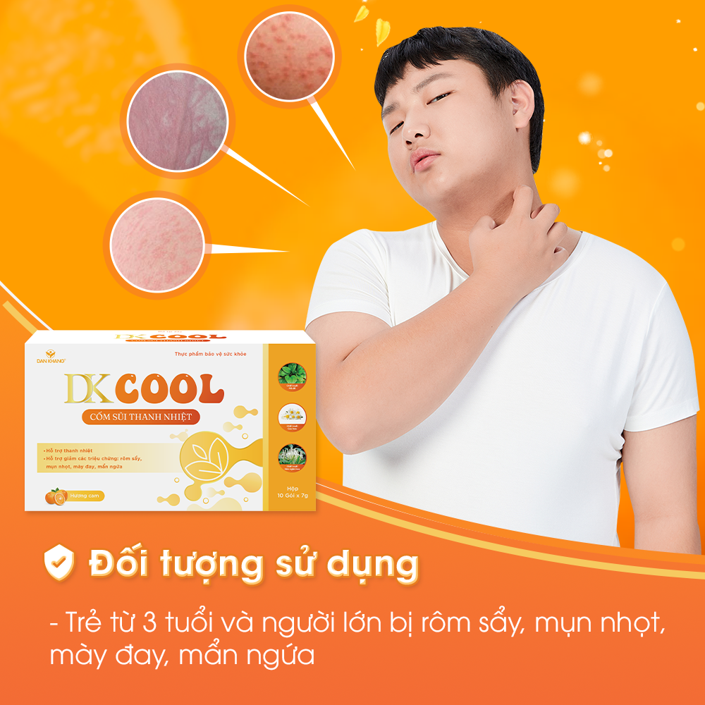 Cốm Sủi Thanh Nhiệt DKCOOL Hỗ Trợ Thanh Nhiệt - Hộp 10 gói x 7g