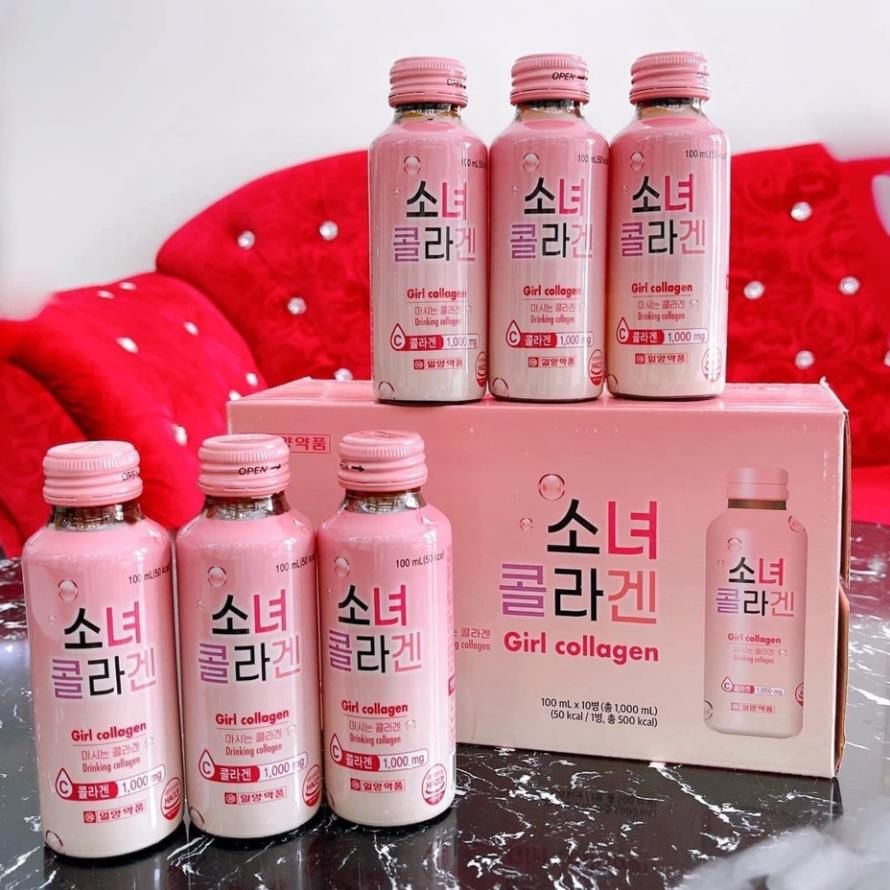 COMBO 30 CHAI - GIRL COLLAGEN - Nước uống bổ sung Collagen và Vitamin C Hàn Quốc Hương Táo ILYANG PHARM