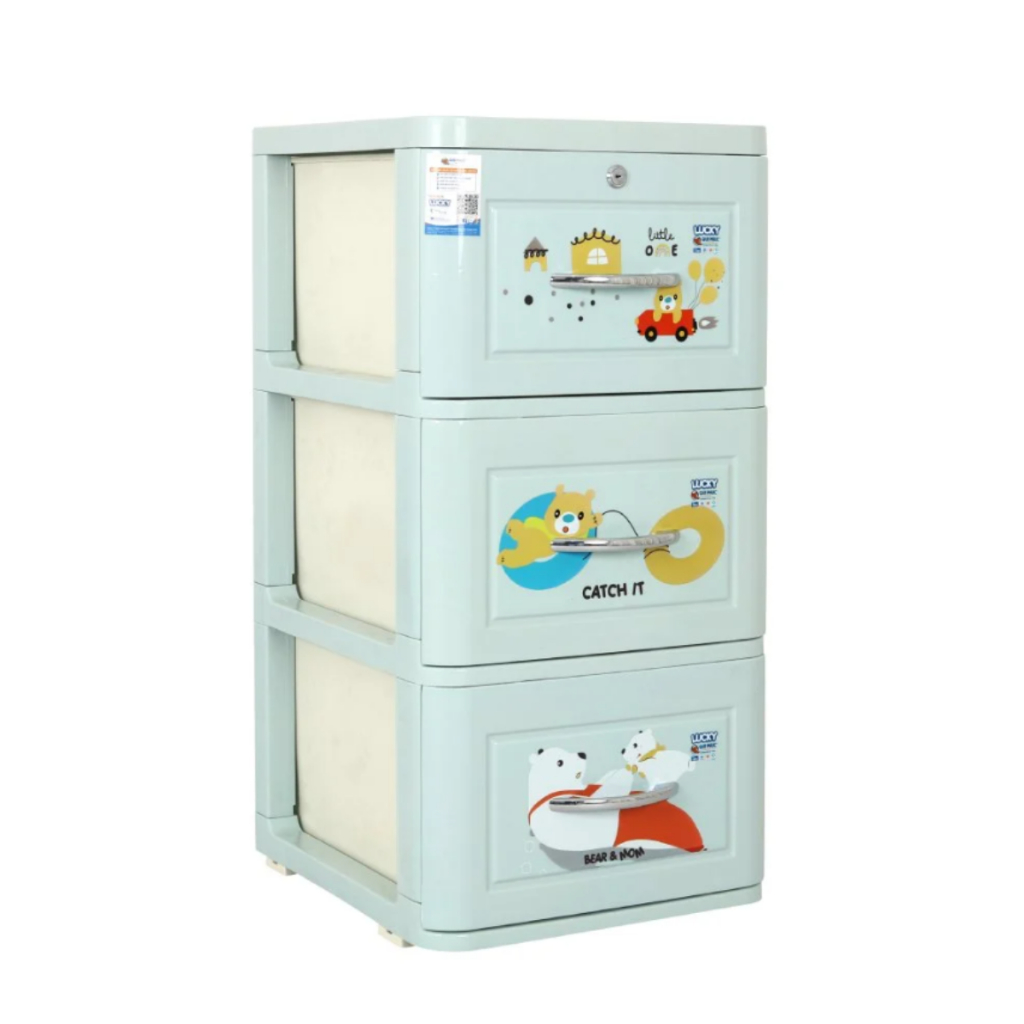 [Chính hãng Qui Phúc] Tủ nhựa trẻ em LUCKY 3 tầng, nhựa chính phẩm 100% an toàn cho bé