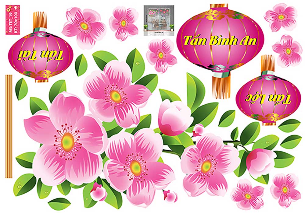 Decal trang trí tết combo số 4