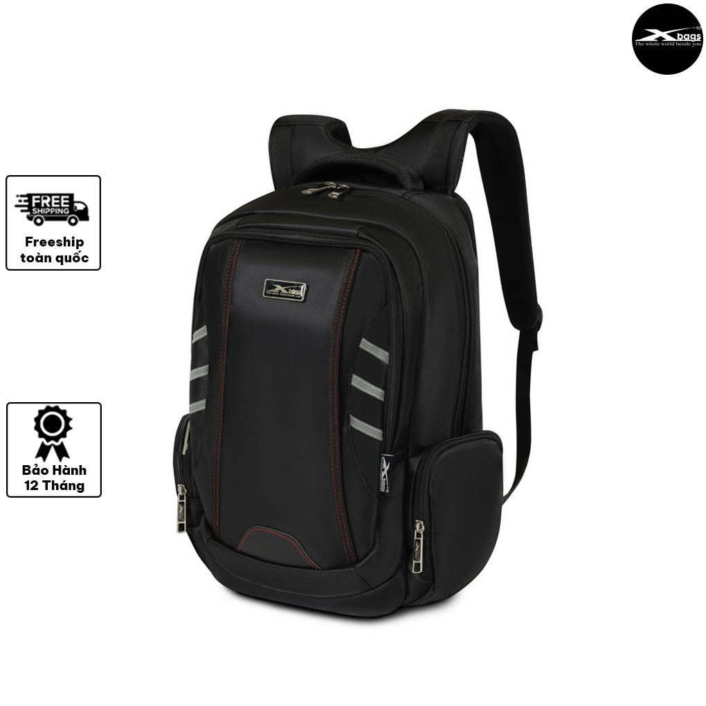 Balo Nam Cao Cấp Xbags DarkEagle XB 2008 – Balo laptop chống thấm, form cứng nam tính, màu đen phối đỏ