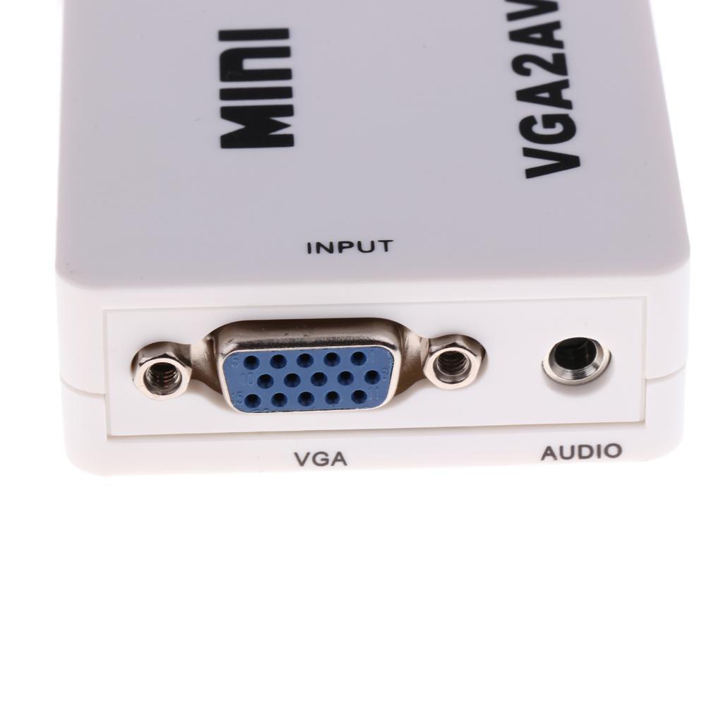 VGA to RCA AV Converter VGA2AV Audio Adapter Support 1080P NTSC PAL for PC