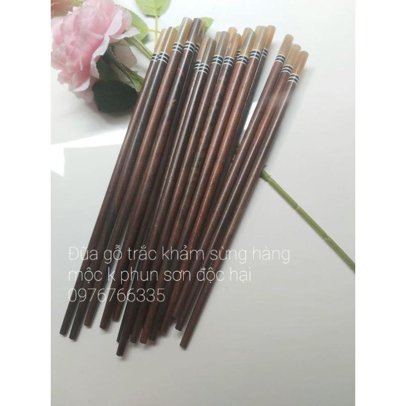 Đũa ăn gỗ trắc, Đũa ăn gỗ trắc tự nhiên khảm sừng trâu