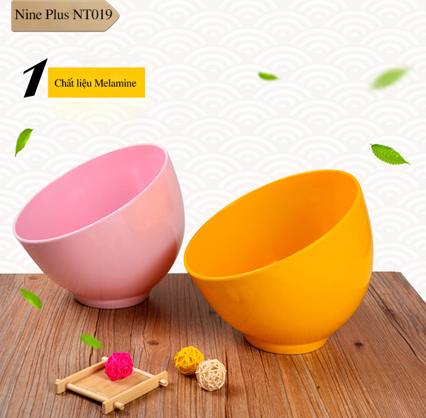 Bộ 6 Tô Canh Kiểu Melamine Cao Cấp Nine Plus NT019 (15cm) - Màu Ngẫu Nhiên