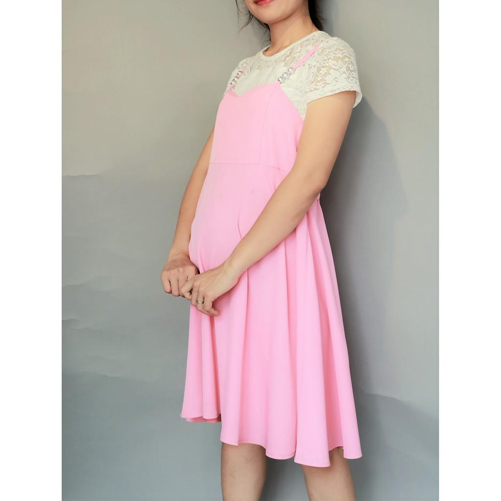 Nguyên set váy YẾM bầu HỒNG