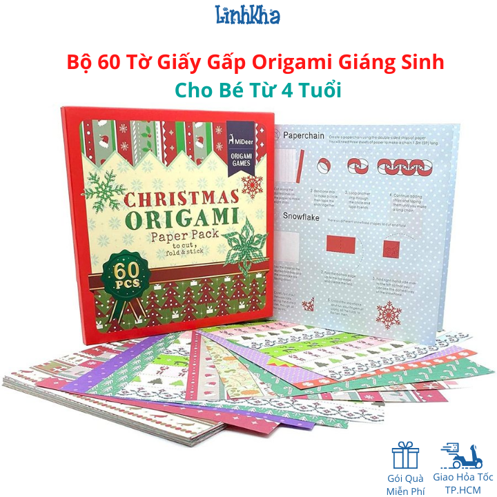 Đồ Chơi Thủ Công Gấp Giấy Origami Cho Bé Trang Trí Giáng Sinh - Origami Christmas - Mideer MD4010