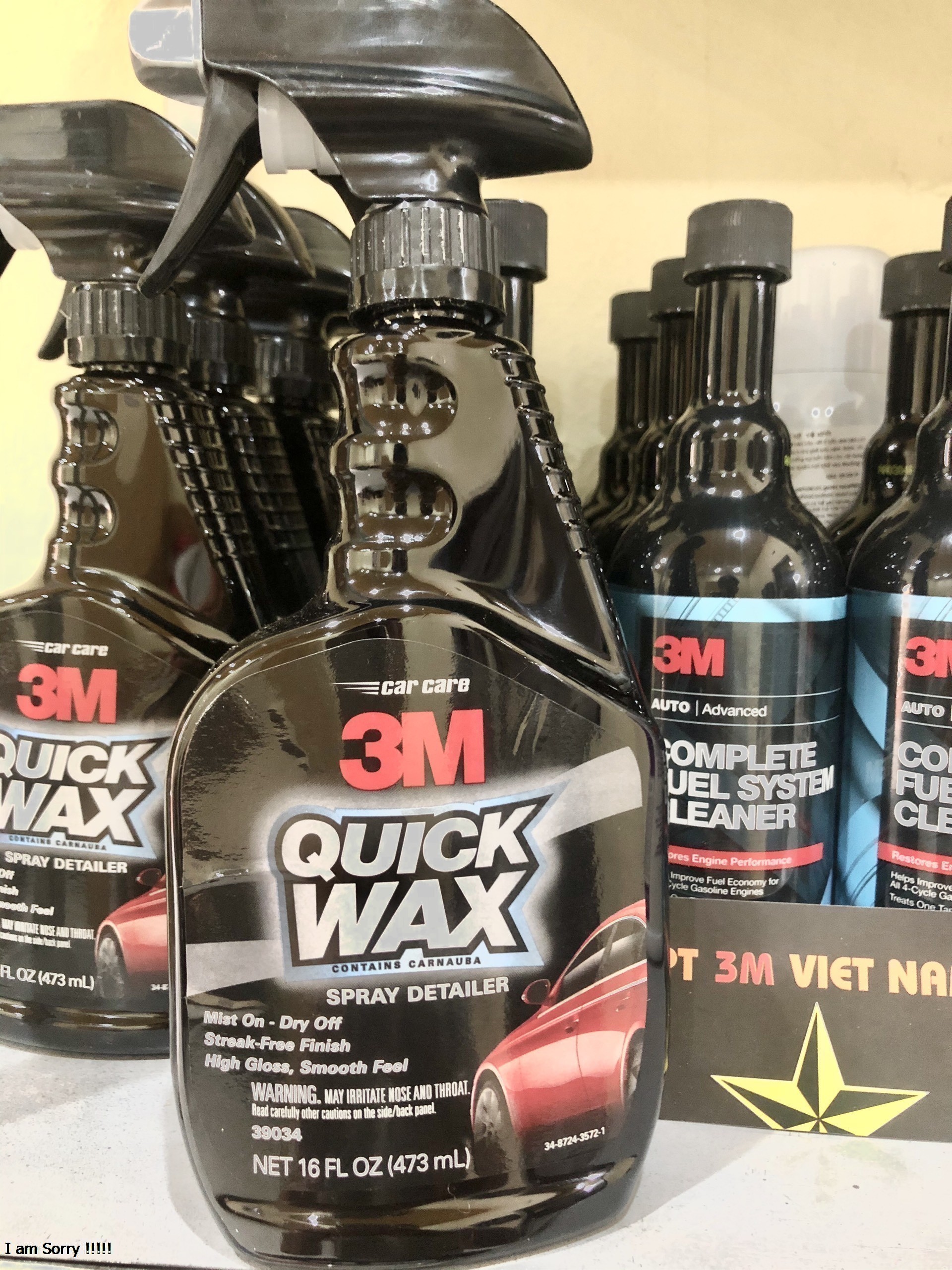 Chai xịt đánh bóng nhanh sơn xe 3M quick wax 39034