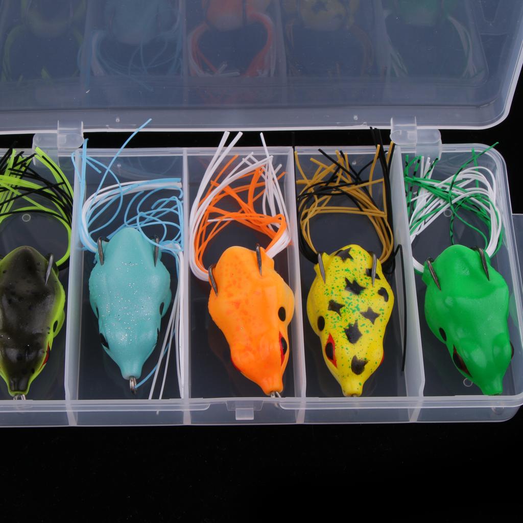 5pcs Soft Frog Fishing Lure Bass Snakehead Bait for Jigging Casting Tackle