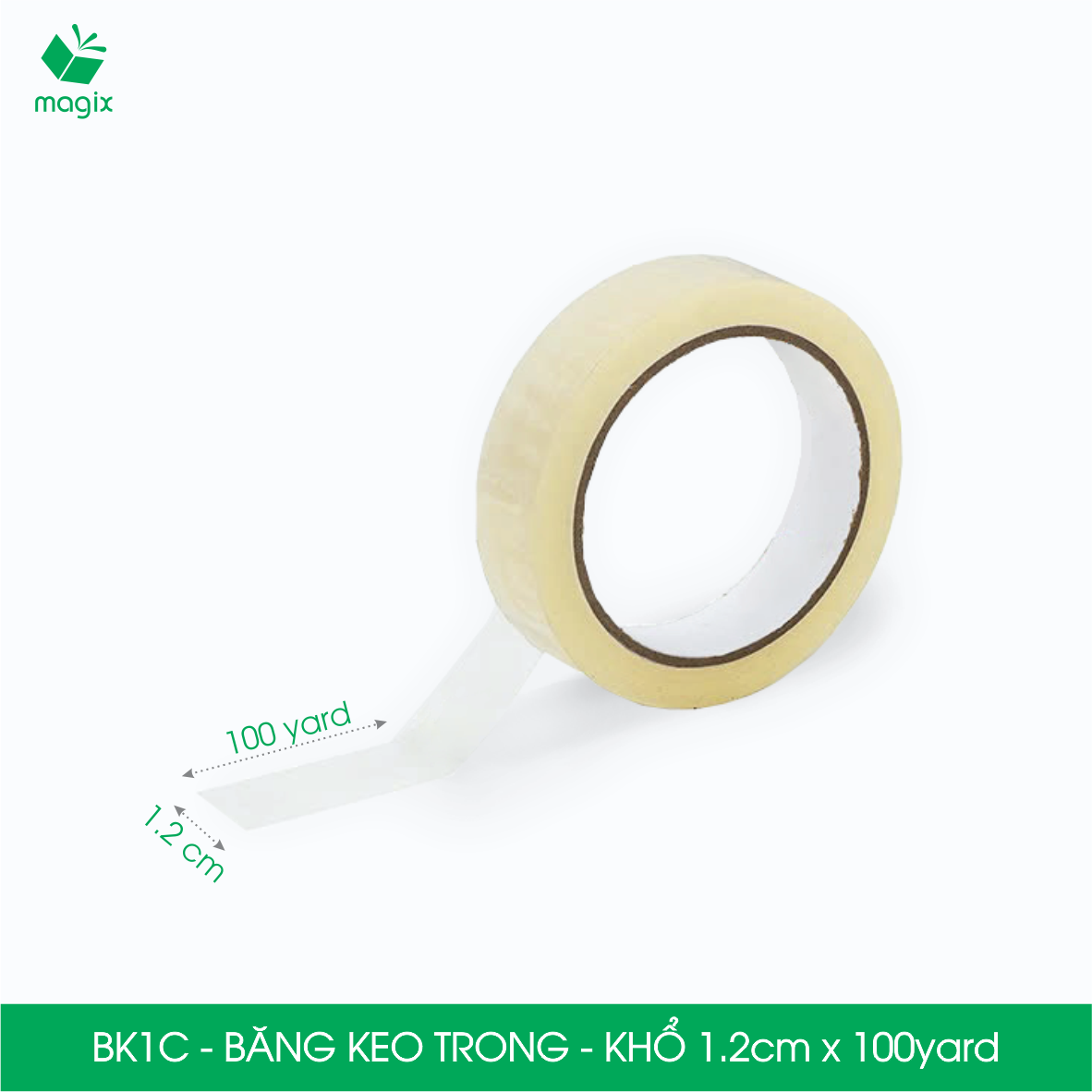 BK1C - Block 24 cuộn băng keo trong khổ 1.2cm x 100yard - Băng dính văn phòng, trường học