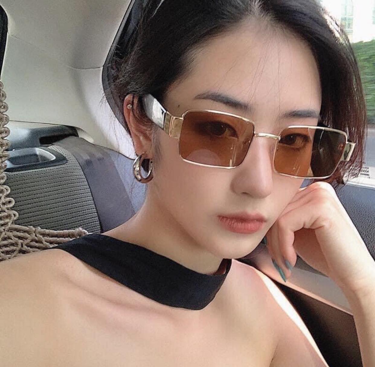 Kính râm thời trang nam nữ gọng nhựa bản dày ulzzang
