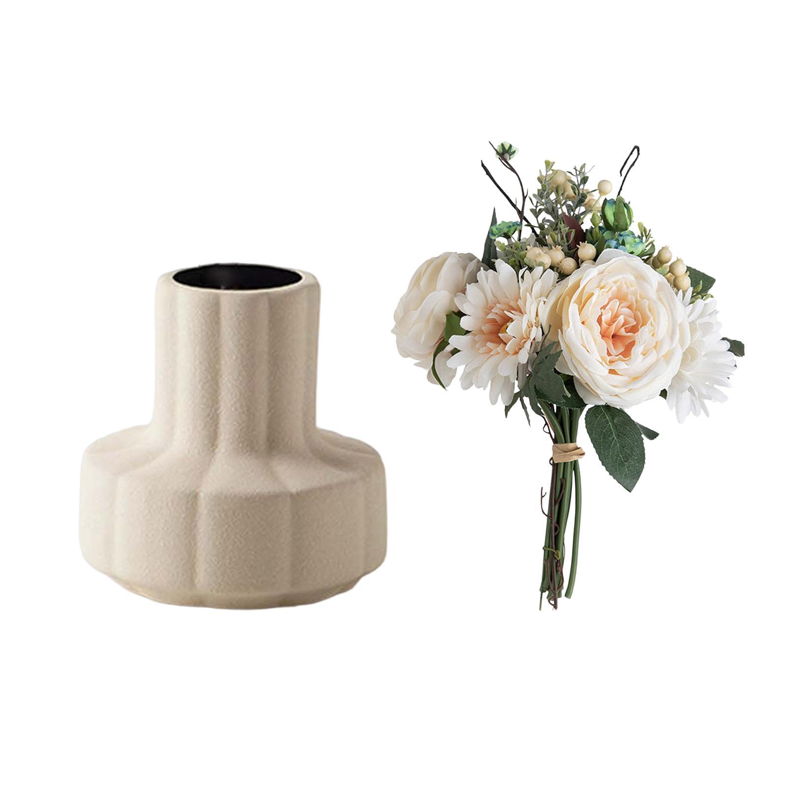Ceramic Vase Flower Pot Artificial Flowers Home Decor Planter Crafts