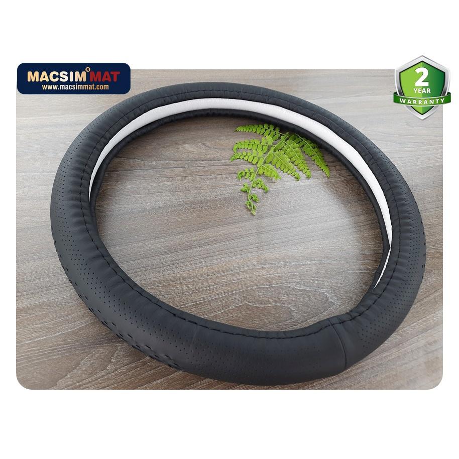 Bọc vô lăng Porsche cao cấp màu đen chất liệu da thật 100%, khâu tay thủ công size M-Macsim mã 8913