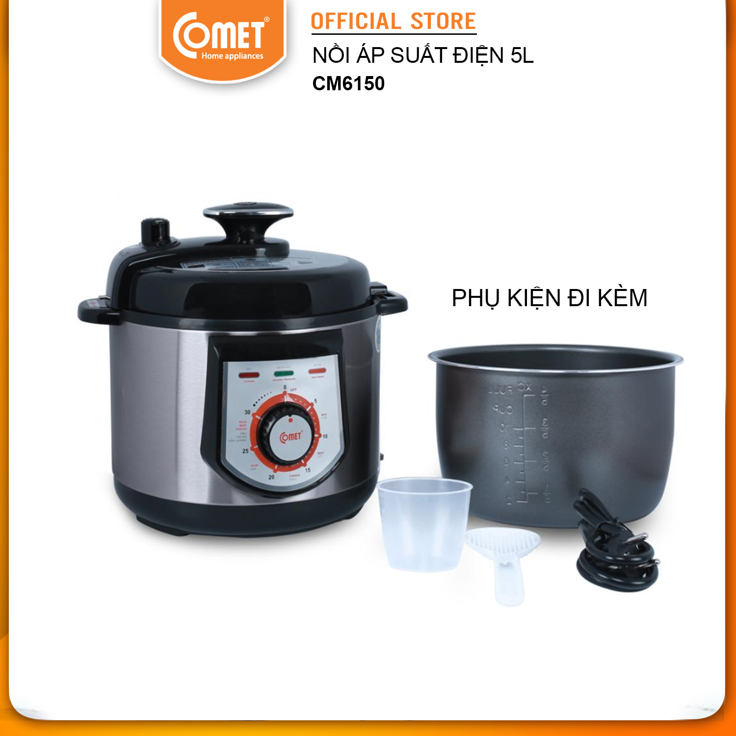 Nồi Áp Suất Comet CM6150 (5 Lít) - Hàng Chính Hãng