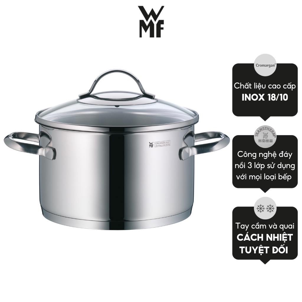 Nồi Đáy Từ 3 Lớp WMF Provence Plus High Casserole 20cm 3.5L Nguyên Khối Dùng Cho Mọi Loại Bếp  - 0722206380