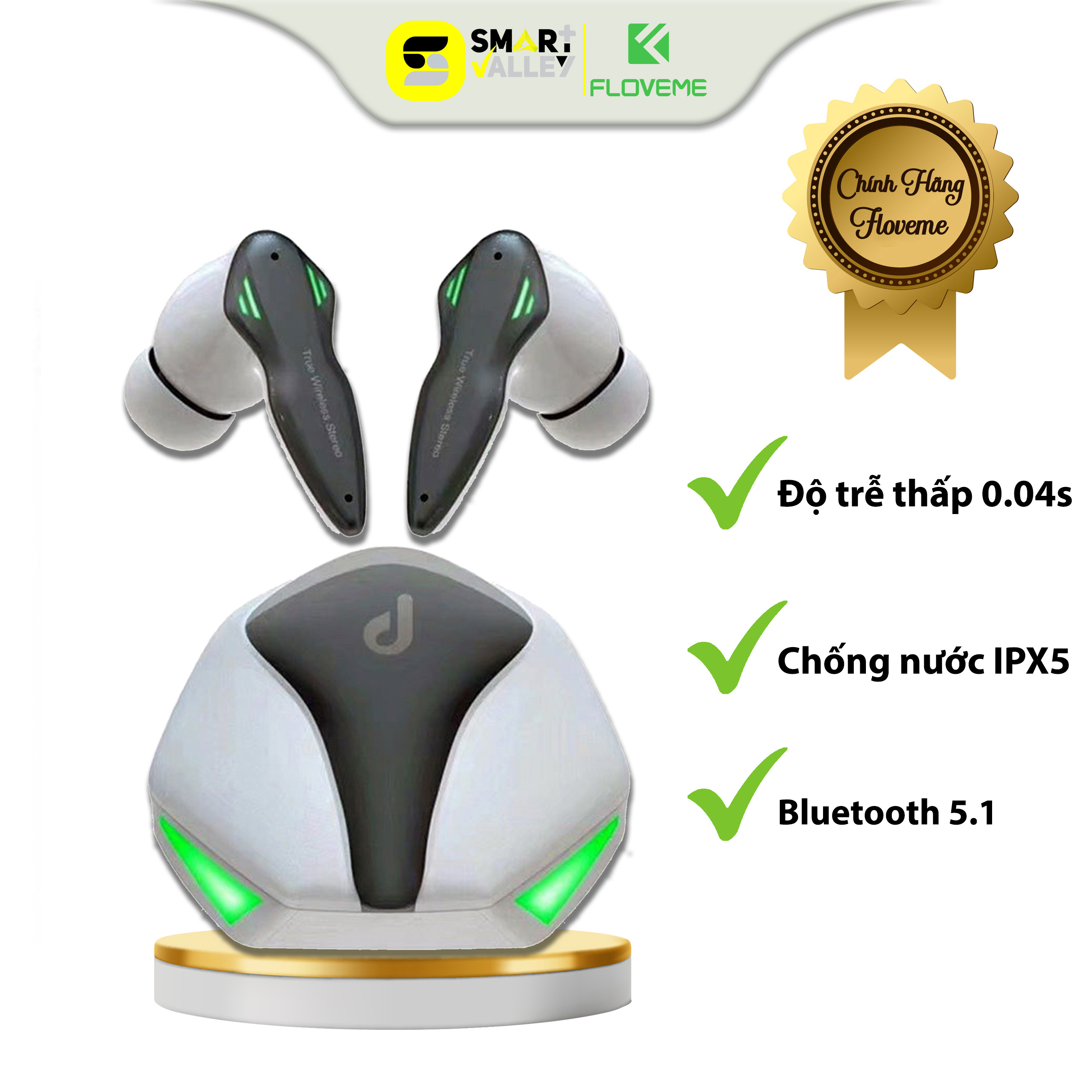 Tai Nghe Gaming không dây FLOVEME K86 TWS ,Bluetooth 5.1 - Pin cực trâu - Âm bass mạnh mẽ  - Có Mic - Độ Trễ Cực Thấp - Hàng Chính Hãng