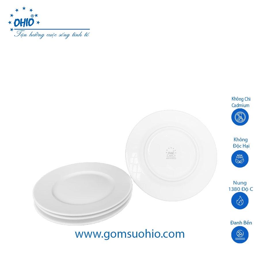 Đĩa Nông 27cm Sứ Trắng OHIO