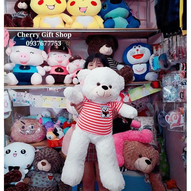 Gấu Bông Teddy Trắng Cao Cấp 90cm Ảnh Shop Chụp