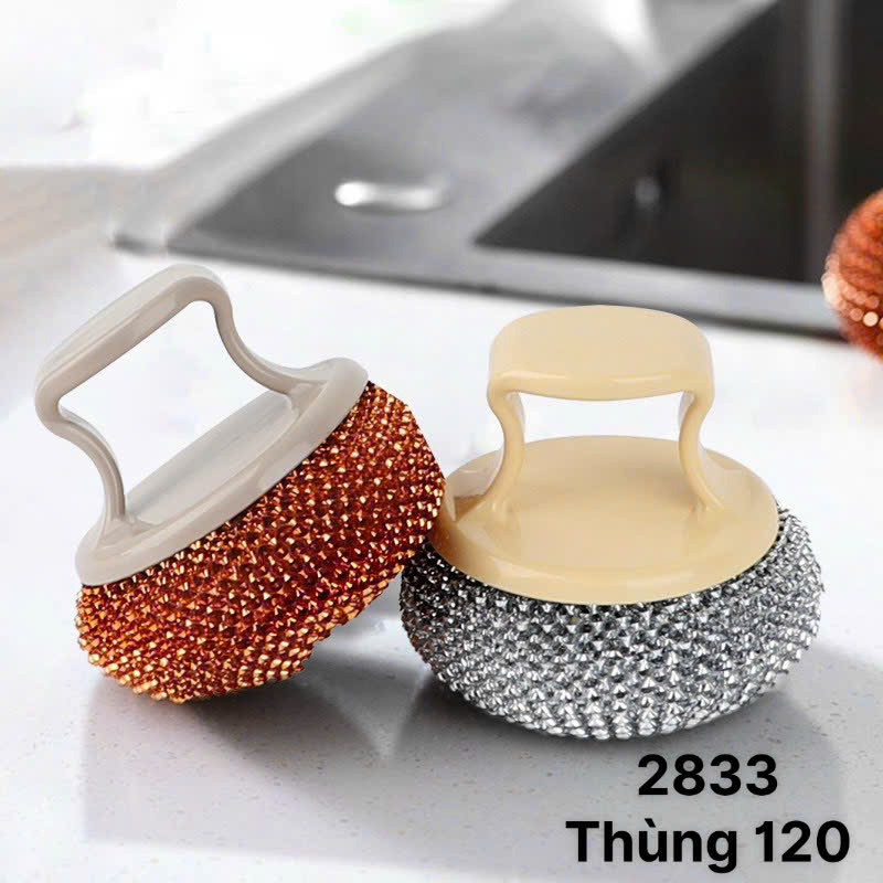 Combo 2 Cọ Rửa Nồi Inox Có Tay Cầm – Búi Cọ Rửa Chén Bát Inox Không Gỉ, Làm Sạch Xoong Nồi, Chảo, Bếp Gas Siêu Bền - HÀNG CHÍNH HÃNG MINIIN