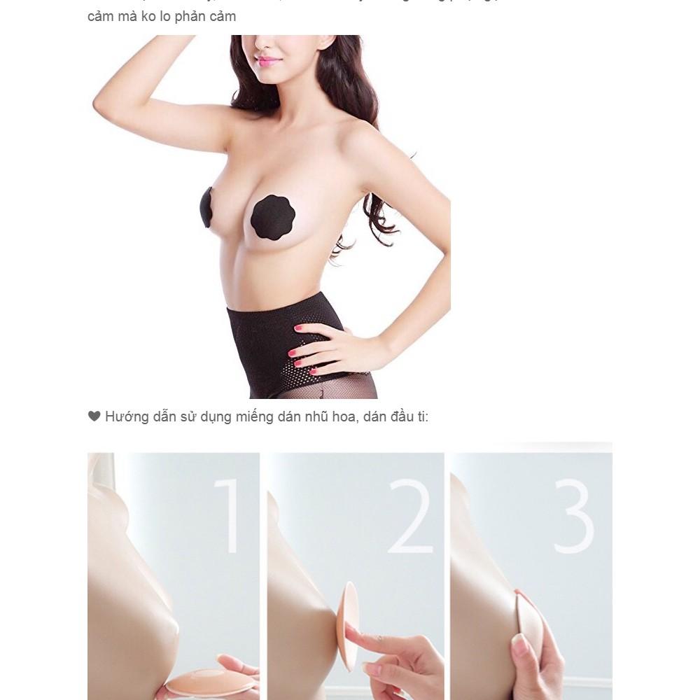 Cặp miếng dán nâng ngực, dán ti 2in1 loại siêu dính