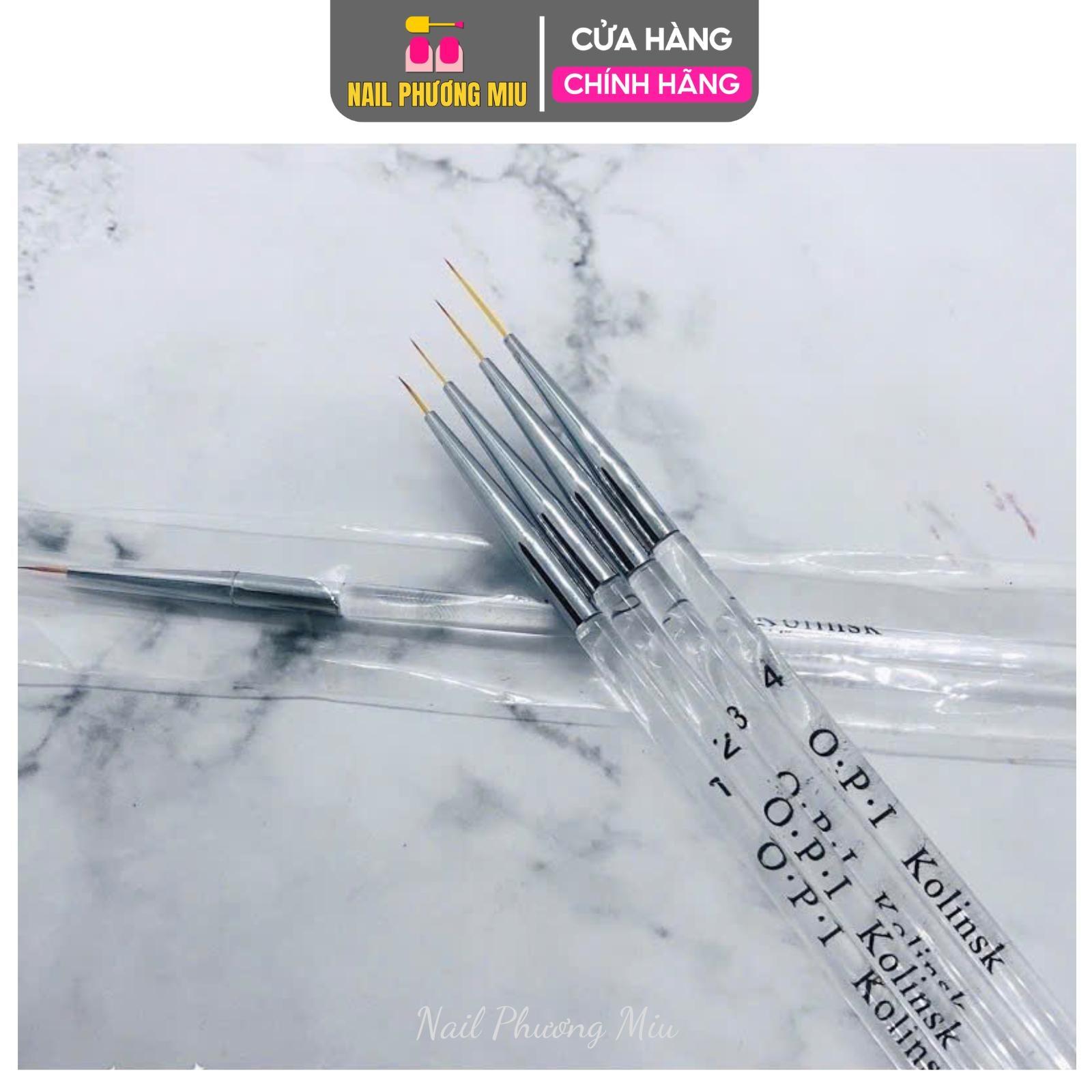 Cọ Nét Cán Trong Kolinsky OPI  6mm 9mm Làm Nail, Đầu Cọ Lông Sợi Tổng Hợp, Nhiều Size Vẽ Chi Tiết Nhỏ Chính Xác Nữ Women