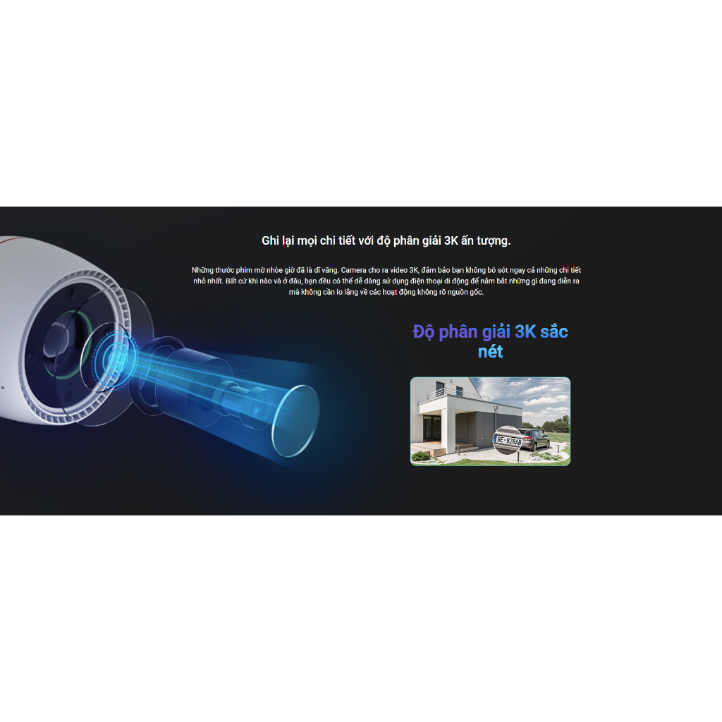 Camera Wifi Ngoài Trời Ezviz C3TN 3M 2K Siêu Nét Có Màu Ban Đêm - Hàng chính hãng