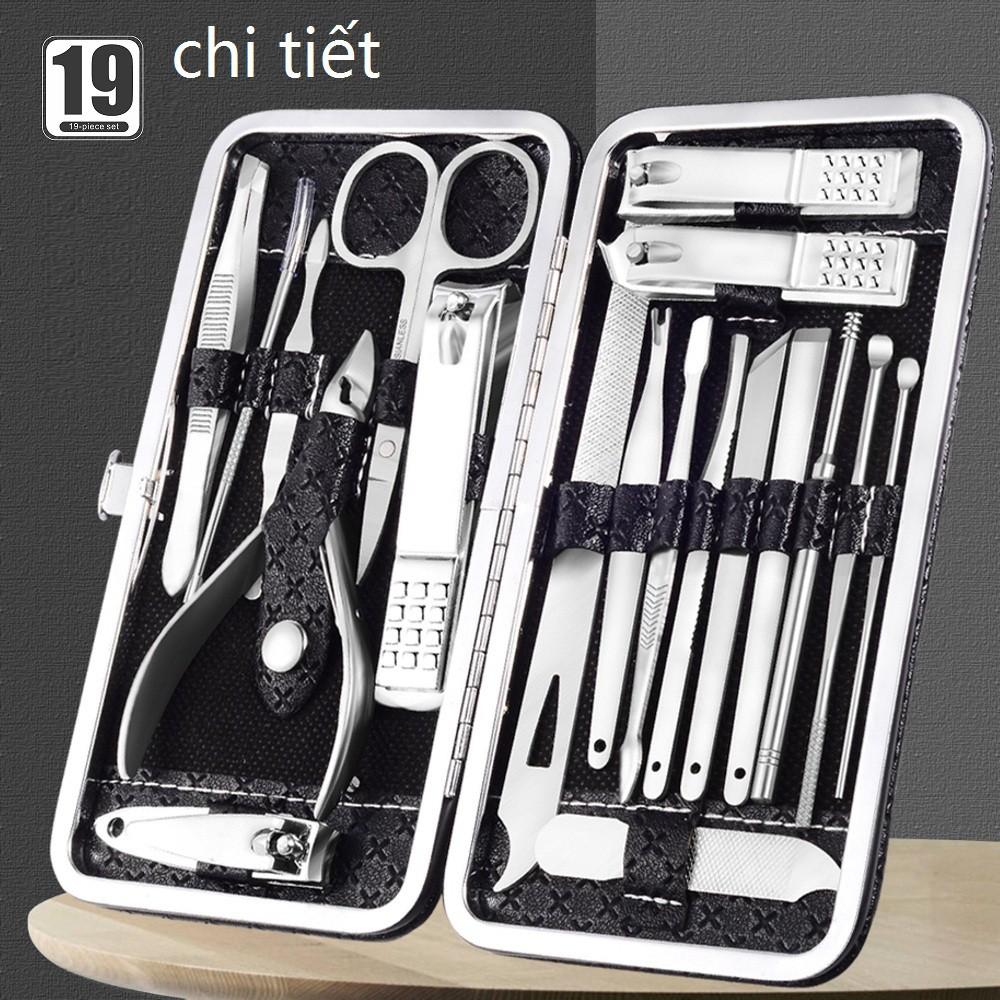 Bộ bấm móng tay 19 món thép không gỉ-bộ cắt móng tay cao cấp