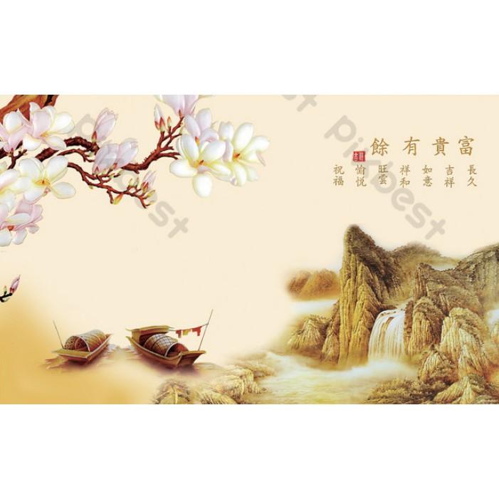 Tranh dán tường Hoa đòa trên núi Tranh dán nguyên tấm lớn MS635521
