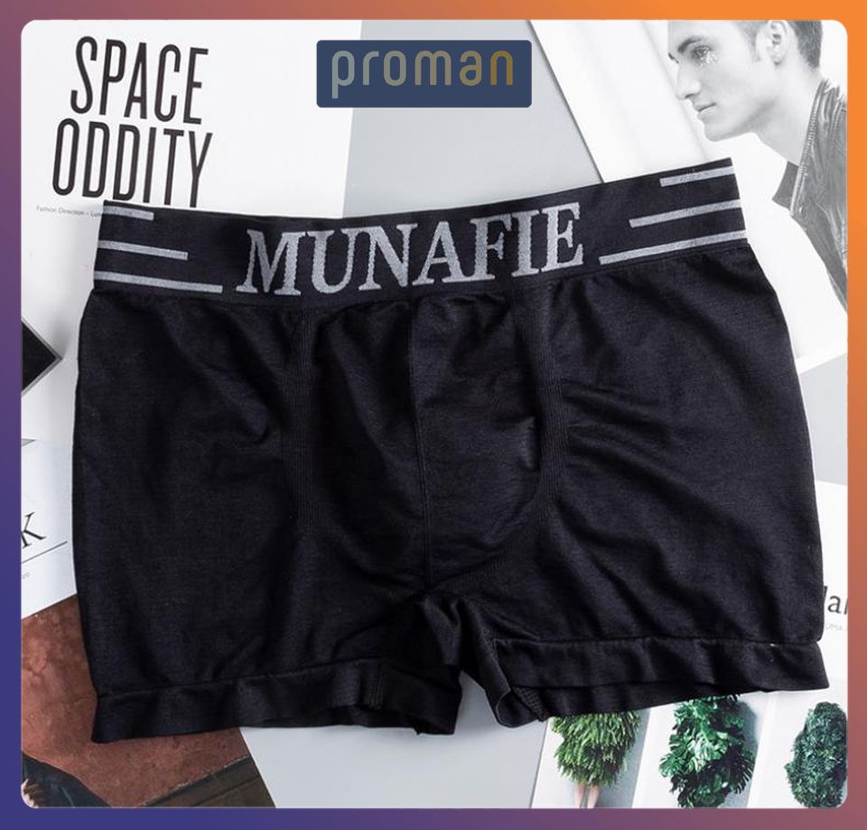 Quần Sịp Nam Đùi Cotton, Quần Lót Nam Boxer Munafie Dệt Kim Co Giãn 4 Chiều freesize SD03 - PROMAN