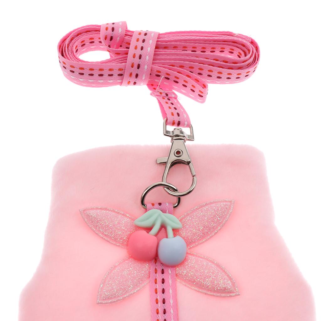 Soft Small Animal Pet Hamster Chinchilla Harness Vest Leash Lead  Pink S