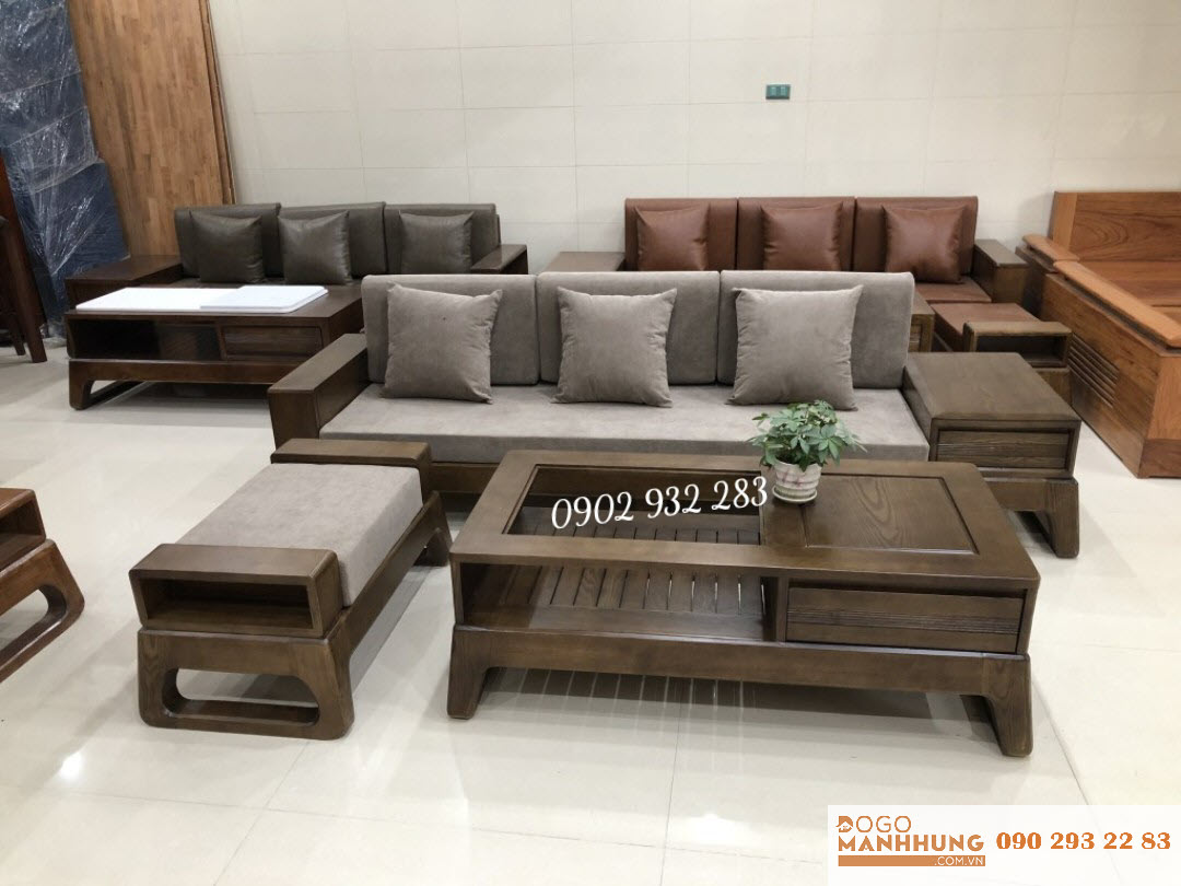 Bộ sofa gỗ sồi 3 món nhỏ xinh G06