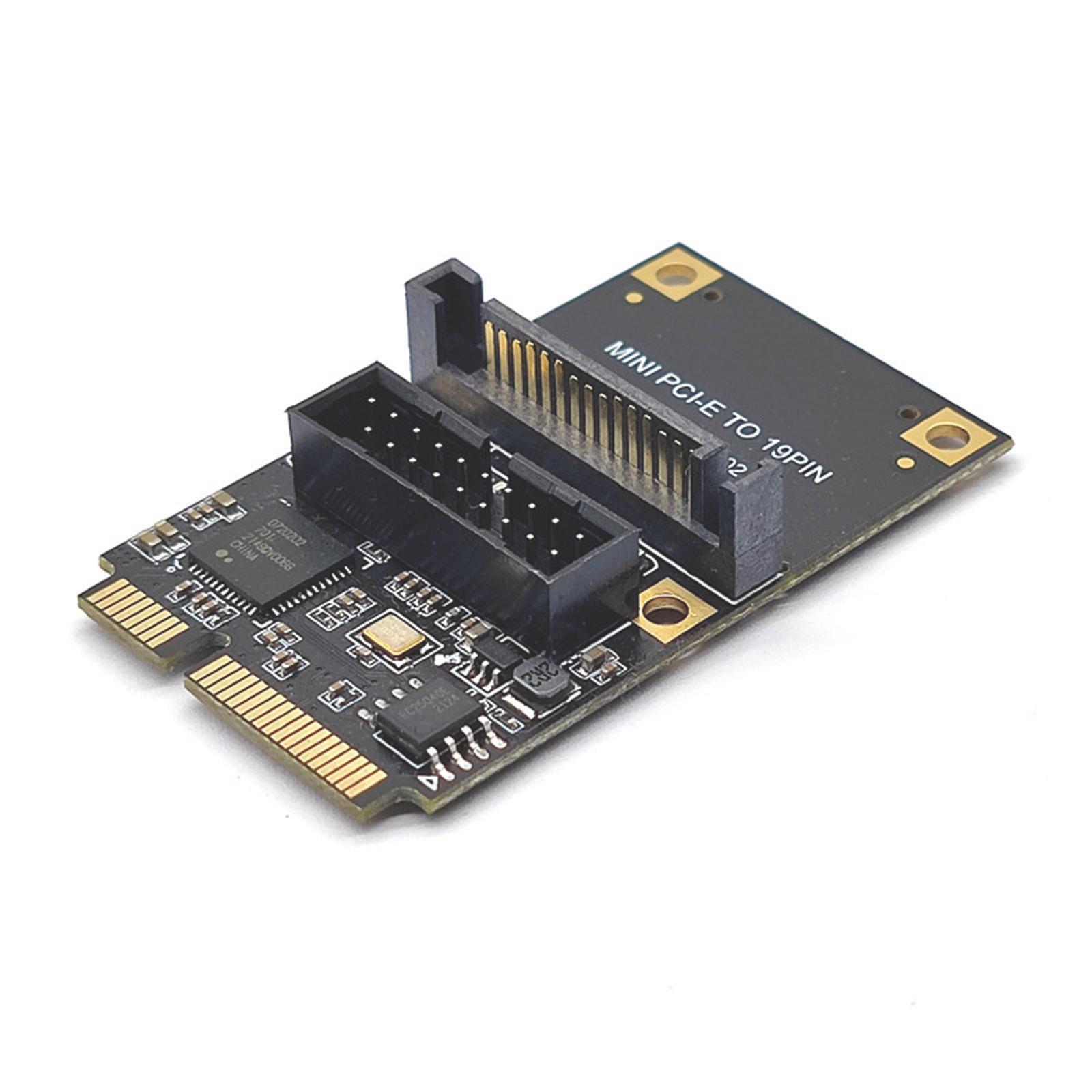 Mini PCIe to USB3.2 Gen1 19Pin Expansion Card, Professional, E to 19Pin USB3.2 Adapter Riser Board for Windows XP 7 8 10 11