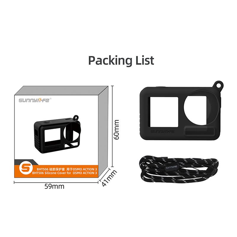Vỏ Silicon Bảo Vệ Cho DJI Action 3 Chống Trầy Xước Vỏ Máy Ảnh Bảo Vệ Dây Buộc Phụ Kiện Cho DJI OSMO ACTION 3