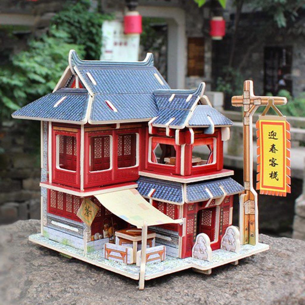 3D Jigsaw DIY Miniature Wooden Room Dollhouse Kit Funiture 1:24 Scale #4