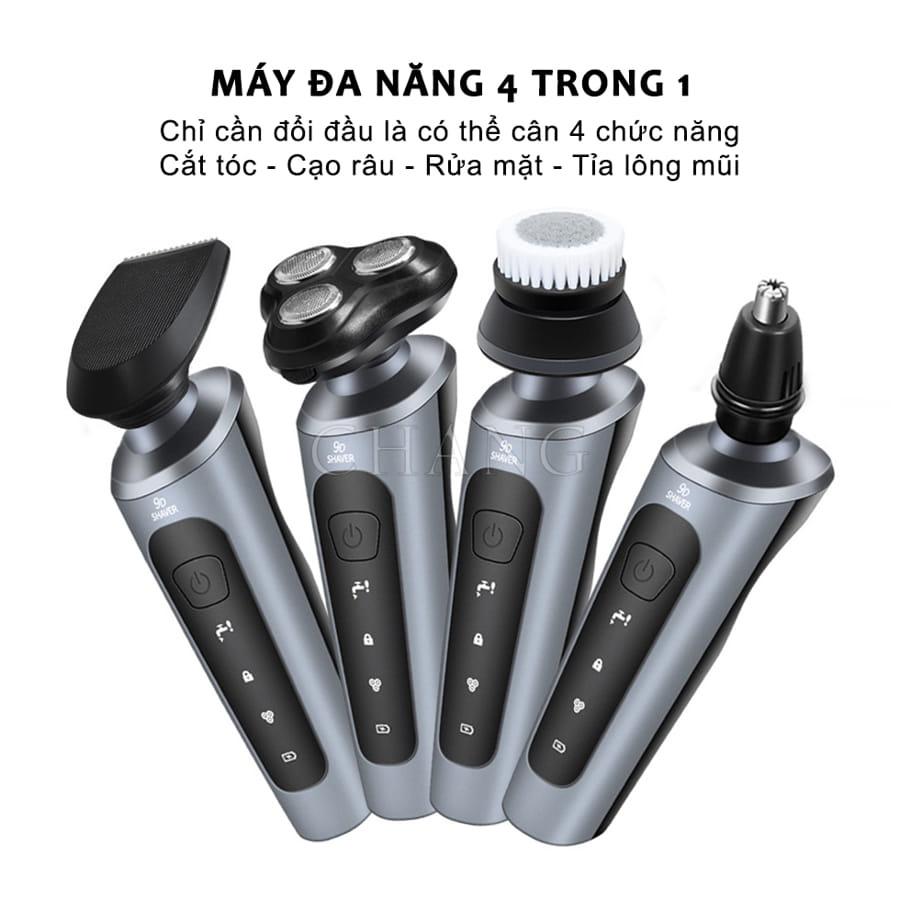 Máy Cạo Râu Đa Năng 9D Shaver - Máy Cạo Râu 4in1 Tặng Kèm 6 Phụ Kiện Cao Cấp