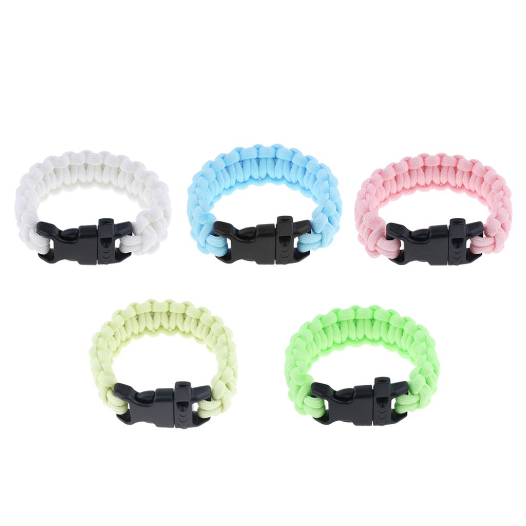 Outdoor Camping Hiking Survival Rope Paracord Bracelet with Buckle yellow