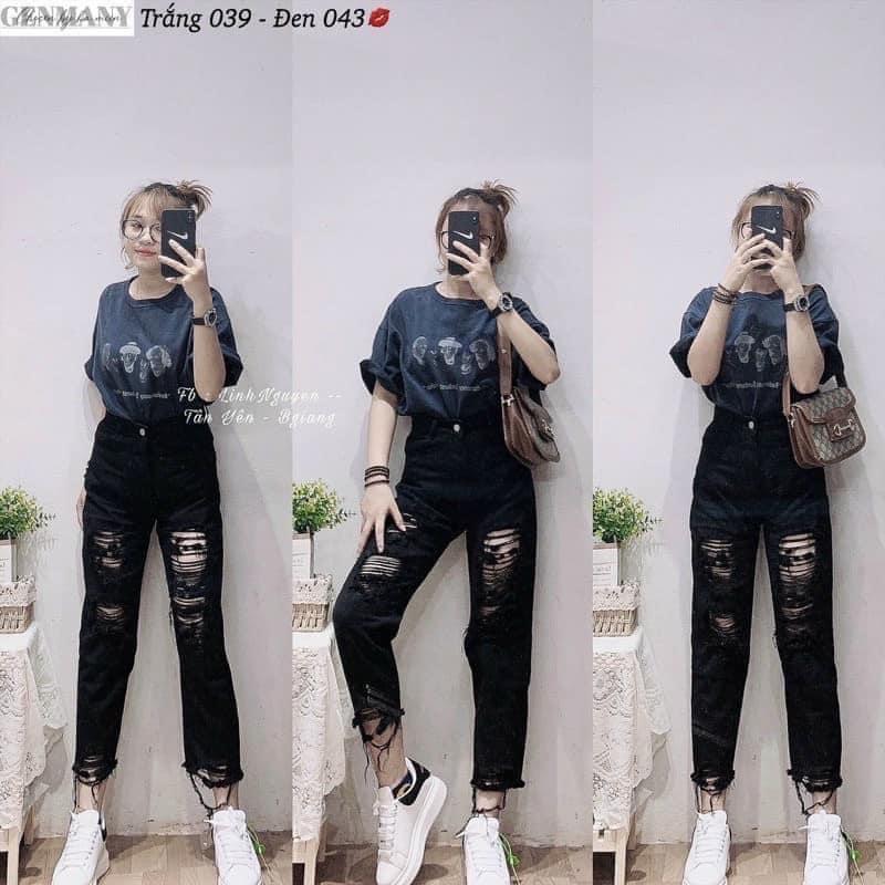 Quần baggy jean rách , baggy bò rách