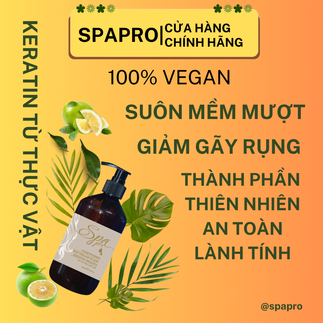 Dầu Xả Keratin Thực Vật 100% Vegan Chuẩn SPA Chăm Sóc Tóc Chuyên Nghiệp SPAPRO