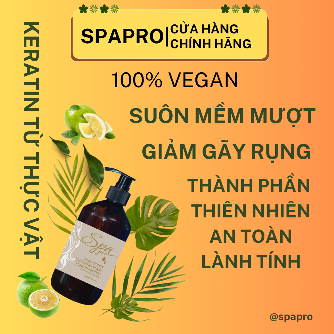 Dầu Xả Keratin Thực Vật 100% Vegan Chuẩn SPA Chăm Sóc Tóc Chuyên Nghiệp SPAPRO (500ml/1000ml)