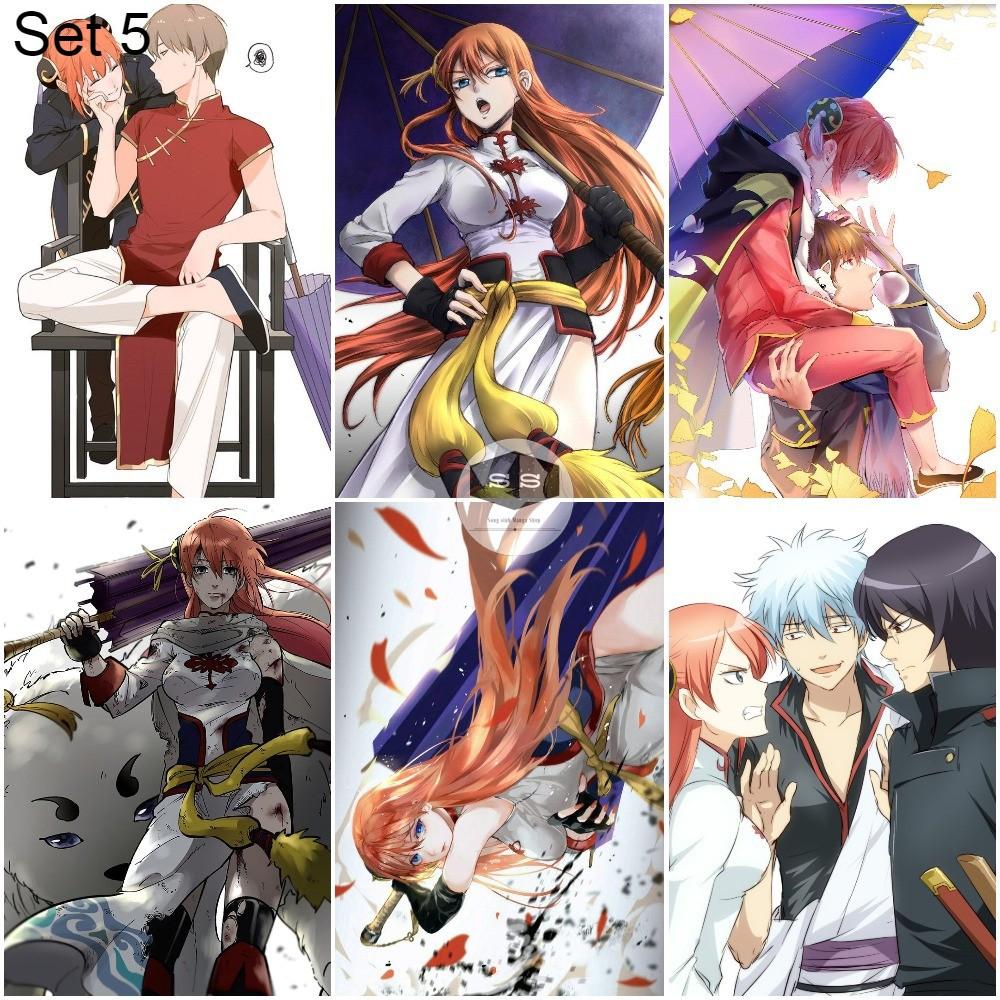 Bộ 6 Áp phích - Poster Anime Gintama - Linh hồn bạc (bóc dán) - A3, A4, A5