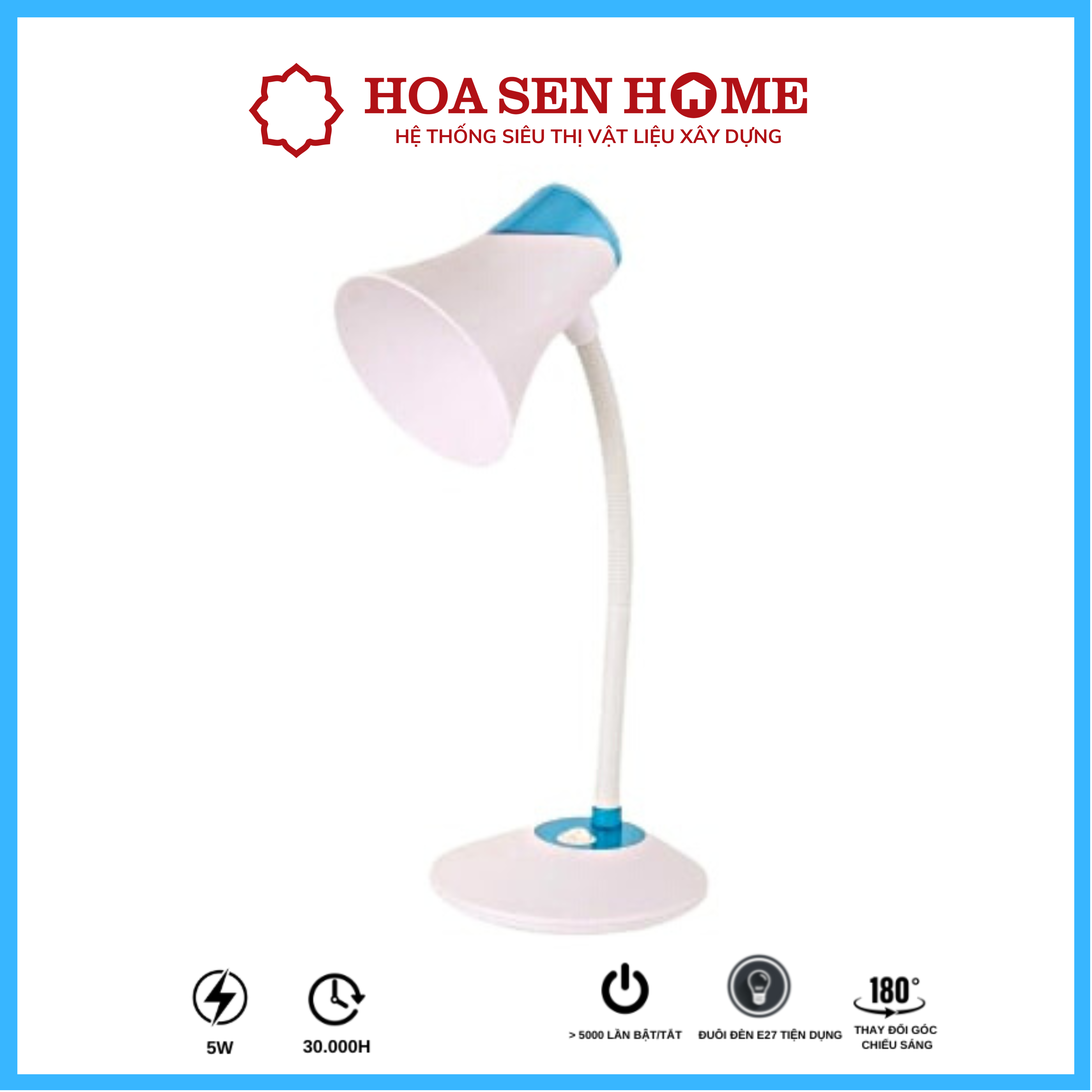 Đèn bàn bảo vệ thị lực ĐIỆN QUANG DKL15: 5W (có bóng)
