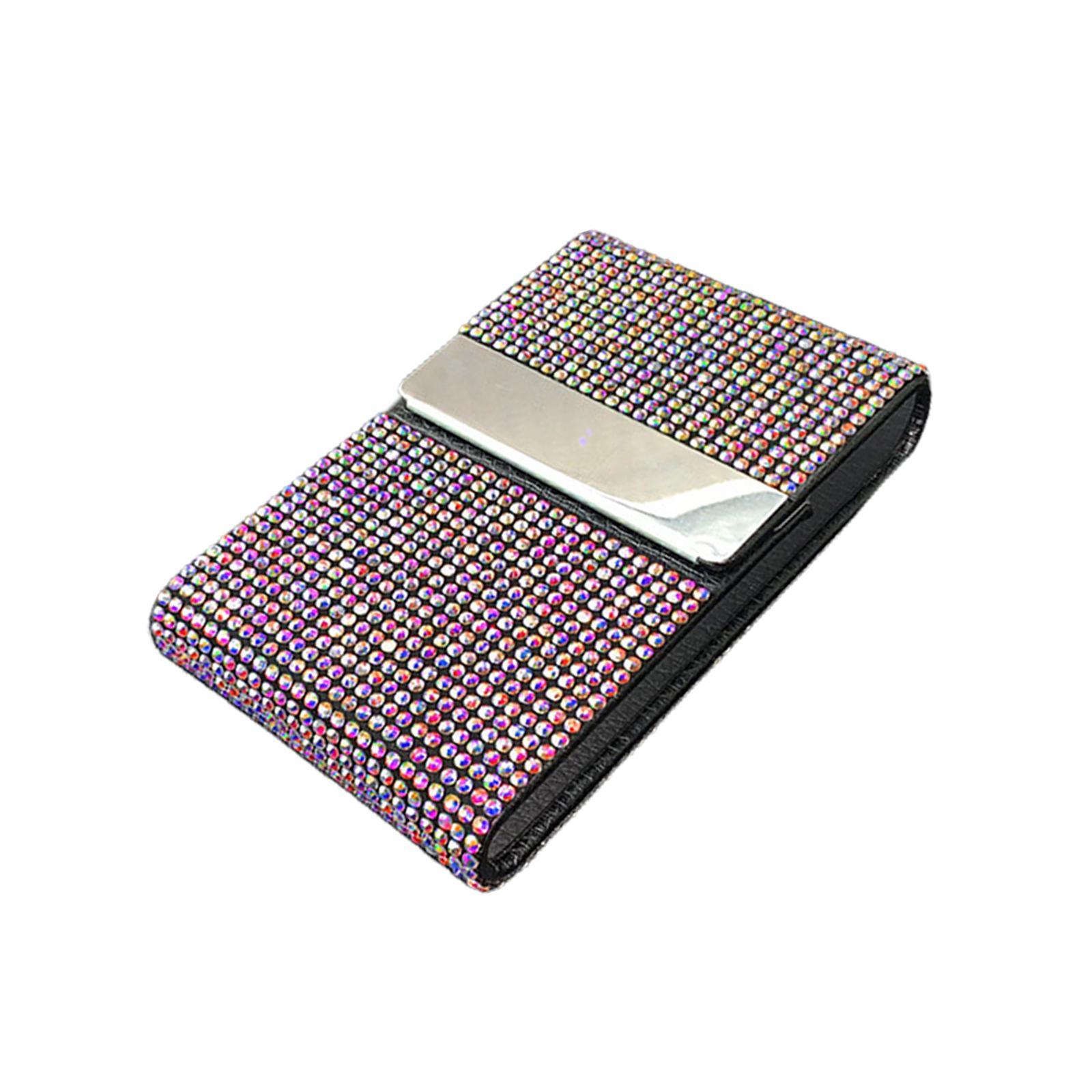 Minimalist ID Card Holder, Card Pocket Multifunctional Card Case with Rhinestones Document Organizer Wallet Pouch for ID Card Men