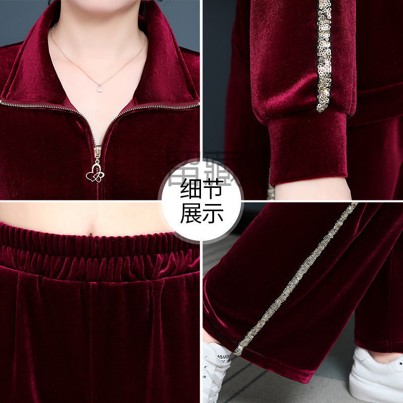 Bộ Đồ Nhung Cho Mẹ Giản Dị AB58 - Hàng Quảng Châu Cao Cấp
