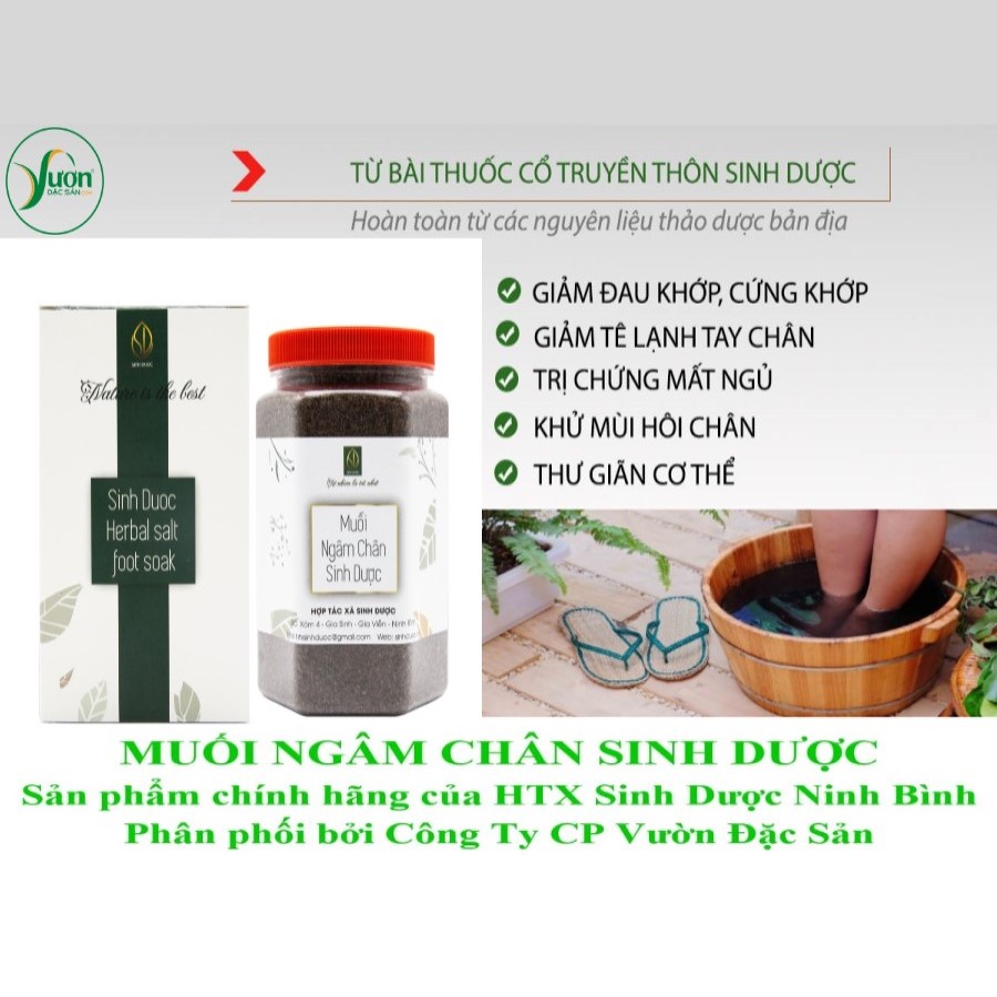 Muối ngâm chân Sinh Dược 550gr - Muối thảo dược 100% từ thiên nhiên