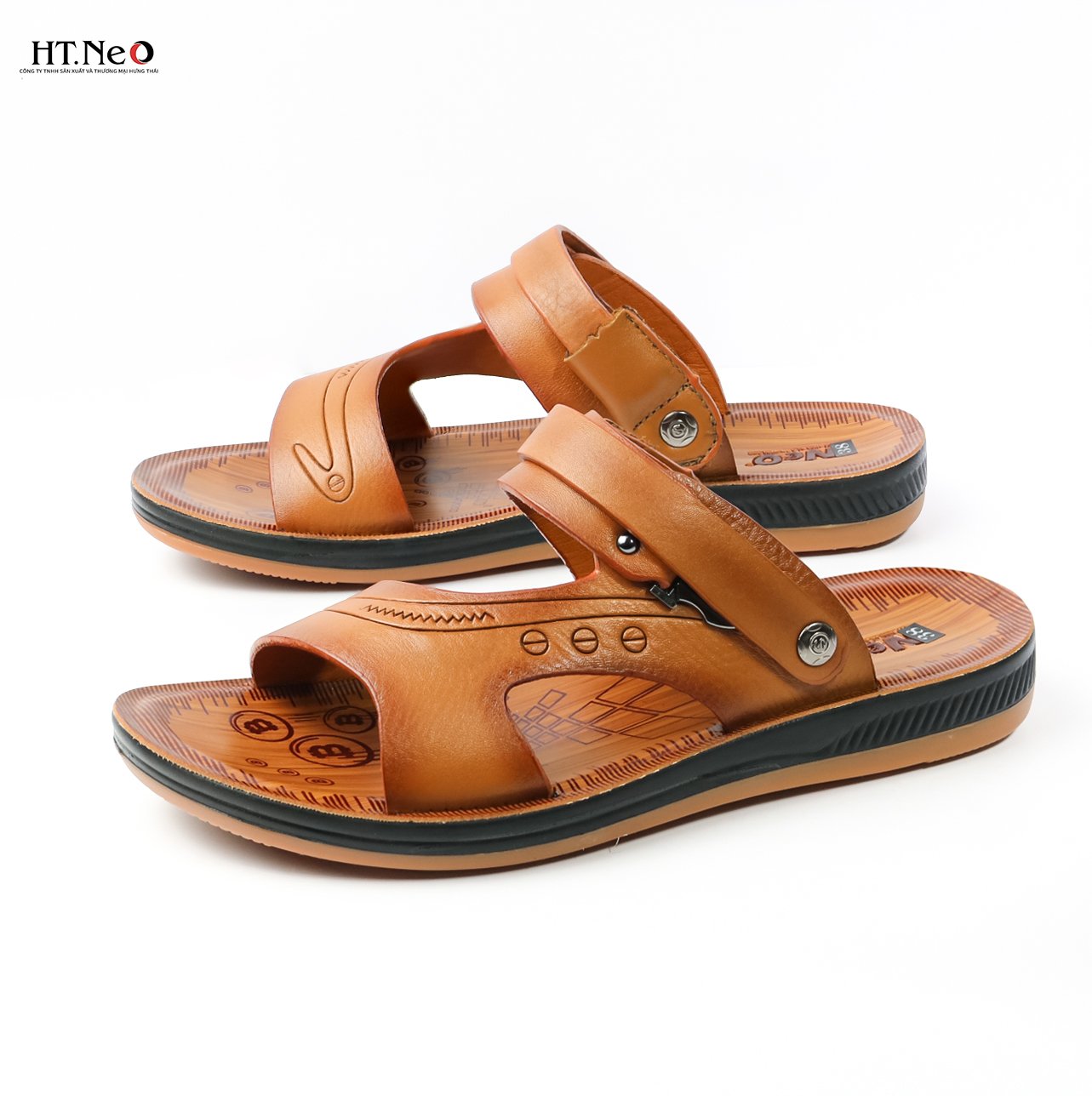 Sandal nam đế cao - dép sandal da nam HT.NEO  kiểu dáng đơn giản, màu sắc nhã nhặn, đi rất mềm SD70