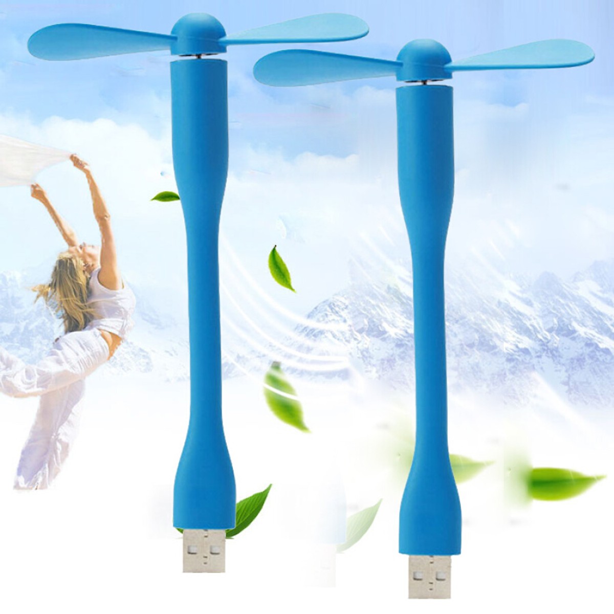 Quạt mini 2 cánh dùng nguồn USB laptop, sạc dự phòng, điện thoại (giao màu ngẫu nhiên) - Hàng chính hãng / Hàng nhập khẩu